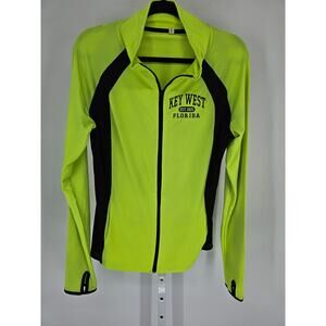 Docefit Womens Sz XL Zip Up Athletic Jacket Neon Green Key West Florida